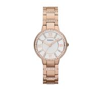 Fossil Orologio Virginia ES3284 Donna – Quarzo, Cassa 30 mm oro rosa, bracciale acciaio, con glitter