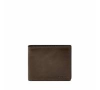 Fossil Portafoglio bifold verticale in pelle marrone Derrick da uomo