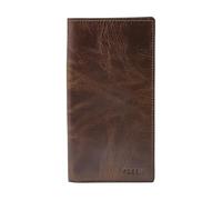 Fossil Portafoglio bifold verticale in pelle marrone Derrick da uomo