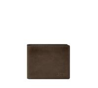 Fossil Portafoglio bifold verticale in pelle marrone Derrick da uomo