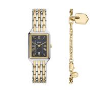 Fossil Raquel Orologio da donna al quarzo a tre lancette in acciaio inox, oro/argento/grigio, set regalo, 23 mm, Raquel
