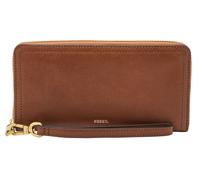 FOSSIL RFID Zip Around Frizione Brown