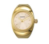Fossil Ring Orologio da Donna, Movimento al quarzo con Cinturino in acciaio inossidabile o in pelle, Oro seppia