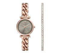 Fossil Carlie Orologio per donna, movimento al quarzo con cinturino in acciaio o in pelle, Tonalità oro rosa