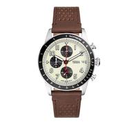 Fossil Sport Tourer orologio da uomo, movimento cronografo, bracciale in acciaio o cinturino in pelle, Bianco