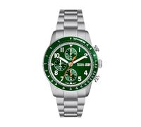 Fossil Sport Tourer orologio da uomo, movimento cronografo, bracciale in acciaio o cinturino in pelle, Verde