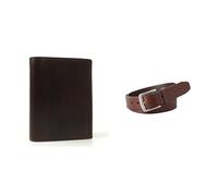 Fossil Uomo Derrick Portafoglio in pelle marrone e cintura Joe, Set
