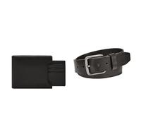Fossil Uomo Derrick Portafoglio in pelle nera e cintura Brody, Set