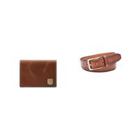 Fossil Uomo Hayes Portafoglio in pelle marrone e cintura Griffin, Set
