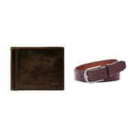 Fossil Uomo Ingram Portafoglio in pelle marrone e cintura Samson, Set