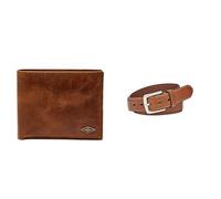 Fossil Uomo Ryan Portafoglio in pelle marrone e cintura Aiden, Set