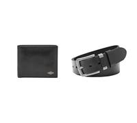Fossil Uomo Ryan Portafoglio in pelle nera e cintura Jay, Set