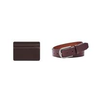 Fossil Uomo Sport Tourer Portafoglio in pelle marrone e cintura Samson, Set