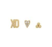 Fossil Women's Brass with multi option earring set