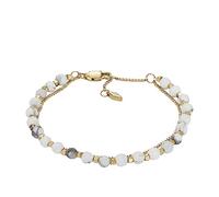 Fossil Bracciale doppio placcato in oro con perline JF04443710