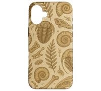 Fossils Ferns and Trilobites Sepia Pattern for Rockhounds Custodia per iPhone 16 Plus