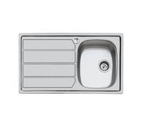 Foster Lavello ad Incasso a Bordo Standard S1000 1179 061 con Gocciolatoio a Sinistra Finitura Spazzolato da 79x50cm
