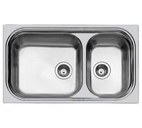 Foster Lavello incasso 1562 002 1562002 - 2 vasche acciaio spazzolato vasca grande sinistra 86 cm