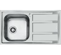 Foster Lavello a una vasca con gocciolatoio a destra 1971 062 finitura acciaio inox da 86x50 cm