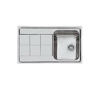 Foster Lavello ad Incasso a Bordo Standard Ks 2181 061 con Gocciolatoio a Sinistra Finitura Spazzolato da 86x50cm