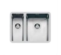 Foster Lavello Sottotop a Due Vasche Ke - R15 2201 851 con Vasca Principale a Destra Finitura Spazzolato da 58,5x44cm - Su ordinazione in 2 settimane