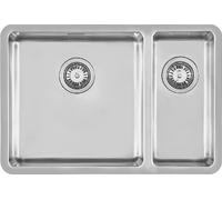 Foster Lavello due vasche 2202 851 finitura acciaio inox da 66x45 cm - Vasca grande a sinistra