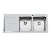 FOSTER 2222051 LAVELLO 2 VASCHE A DX CON GOCCIOLATOIO KE SF ACCIAIO INOX 117,3CM