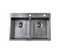 Foster 2269080 KE Lavello filotop 2 vasche cm 77 x 52 inox VINTAGE