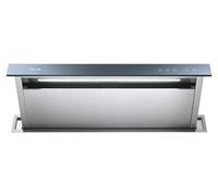 Foster 2451090 Ghost Cappa da piano cm 90 - acciaio satinato / vetro nero