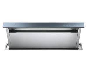 Foster 2451090 Ghost Cappa da piano cm 90 - acciaio satinato / vetro nero