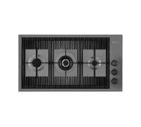 FOSTER Piano cottura a gas Milanello 3 fuochi in linea, gun metal, filotop/sopratop, 870x476 mm - 7680 006
