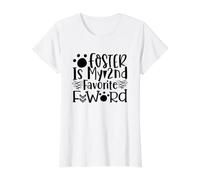 Foster è Il Mio Secondo Divertente Animale da Compagnia Preferito con la Parola F Maglietta con Stampa Grafica Economica, Donna, Bianco, S