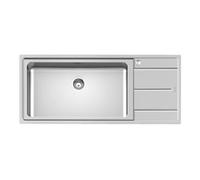 Foster Evo 1Vsx71+Sc B8 116 - 3216052 Lavello Incasso | Acciaio Inox, doppia vasca, sgocciolatoio integrato