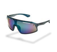 Foster Grant IRONMAN Shield occhiali da sole uomo - montatura shield grigia, lenti verdi specchiate, protezione UV400, resistenti ai graffi e agli urti, montatura sport leggera