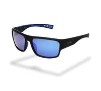 Foster Grant IRONMAN Vanguard Peak occhiali da sole unisex - montatura nera, lenti blu polarizzate specchiate, protezione UV400, resistenti ai graffi e agli urti, montatura sport leggera