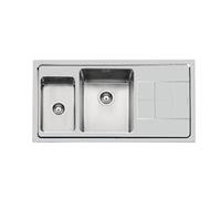 Foster 2297 052 Lavello incasso semifilo cm. 98 - acciaio spazzolato 2 vasche a sinistra