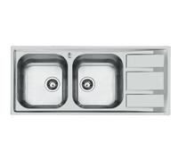 Foster Lavello a due vasche con gocciolatoio a destra 1972 962 finitura acciaio inox da 116x50 cm - VOUCHER 18% NEL CARRELLO VALIDO FINO AL 09/09