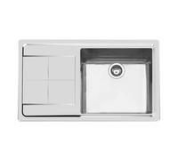 Foster Lavello Semifilotop Ke 2280 051 con Gocciolatoio a Sinistra Finitura Spazzolato da 87,3x51,3cm