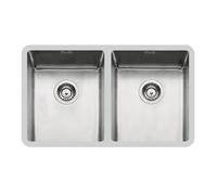 Foster Lavello Sottotop a Due Vasche Ke - R15 2203 850 Finitura Spazzolato da 76x45cm