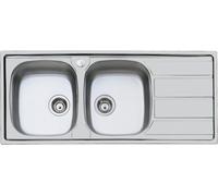 FOSTER Lavello Cucina 2 Vasche Incasso con Gocciolatoio Dx Larghezza 116 cm materiale Acciaio Inox Finitura Spazzolata - 1812562