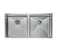 Foster Lavello due vasche 1221 850 finitura acciaio inox da 84x44 cm