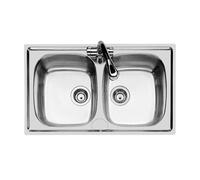 Foster Lavello due vasche 1886 160 finitura acciaio inox da 86x50 cm