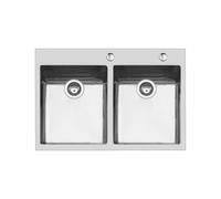 Foster Lavello due vasche 2279 050 finitura acciaio inox da 77x52 cm