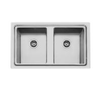 Foster Lavello due vasche 2283 050 finitura acciaio inox da 87.3x51.3 cm