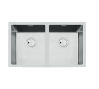 Foster Lavello due vasche 3352 050 finitura acciaio inox da 75x44 cm