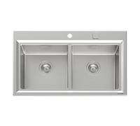 Foster Lavello due vasche 4502 050 finitura acciaio inox da 87.3x51.3 cm
