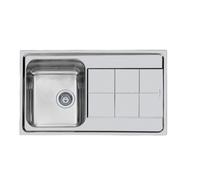 Foster Lavello ad Incasso a Bordo Standard Ks 2181 062 con Gocciolatoio a Destra Finitura Spazzolato da 86x50cm