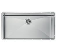 Foster Lavello Quadra 1 Vasca sottotop 80x40 cm, Acciaio satinato - 1218 850