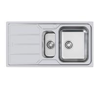Foster Lavello una vasca con vaschetta e gocciolatoio a sinistra 5197 061 finitura acciaio inox da 97x50 cm