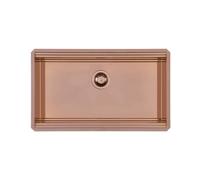 Foster Milanello Copper Workstation - 1034858 Lavello Sottotop | acciaio AISI 304 PVD copper, 1 vasca, profonditÃ 200 mm, griglie black incluse